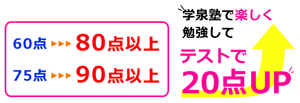 学泉塾で楽しく勉強して、テストの点数20点以上UP
